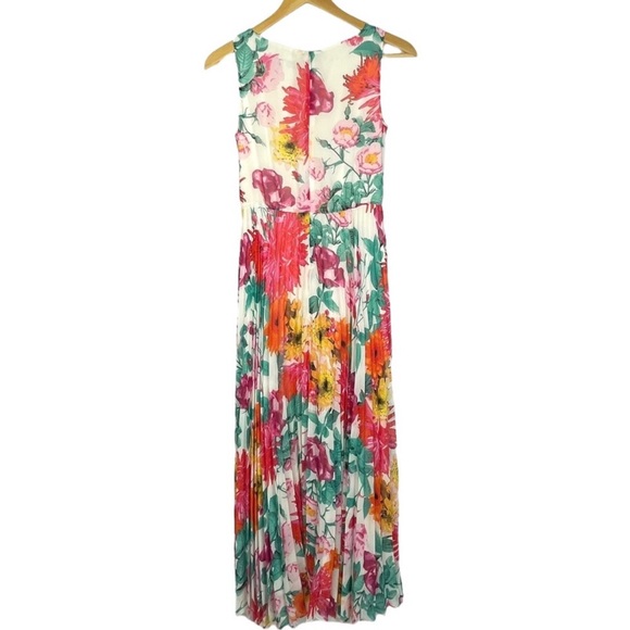 Eliza J Pleated Maxi Dress Floral Size 2P - Picture 4 of 8